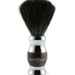 Blaireau Imitation Corne Claire- Chromé Et Poils Synthétiques