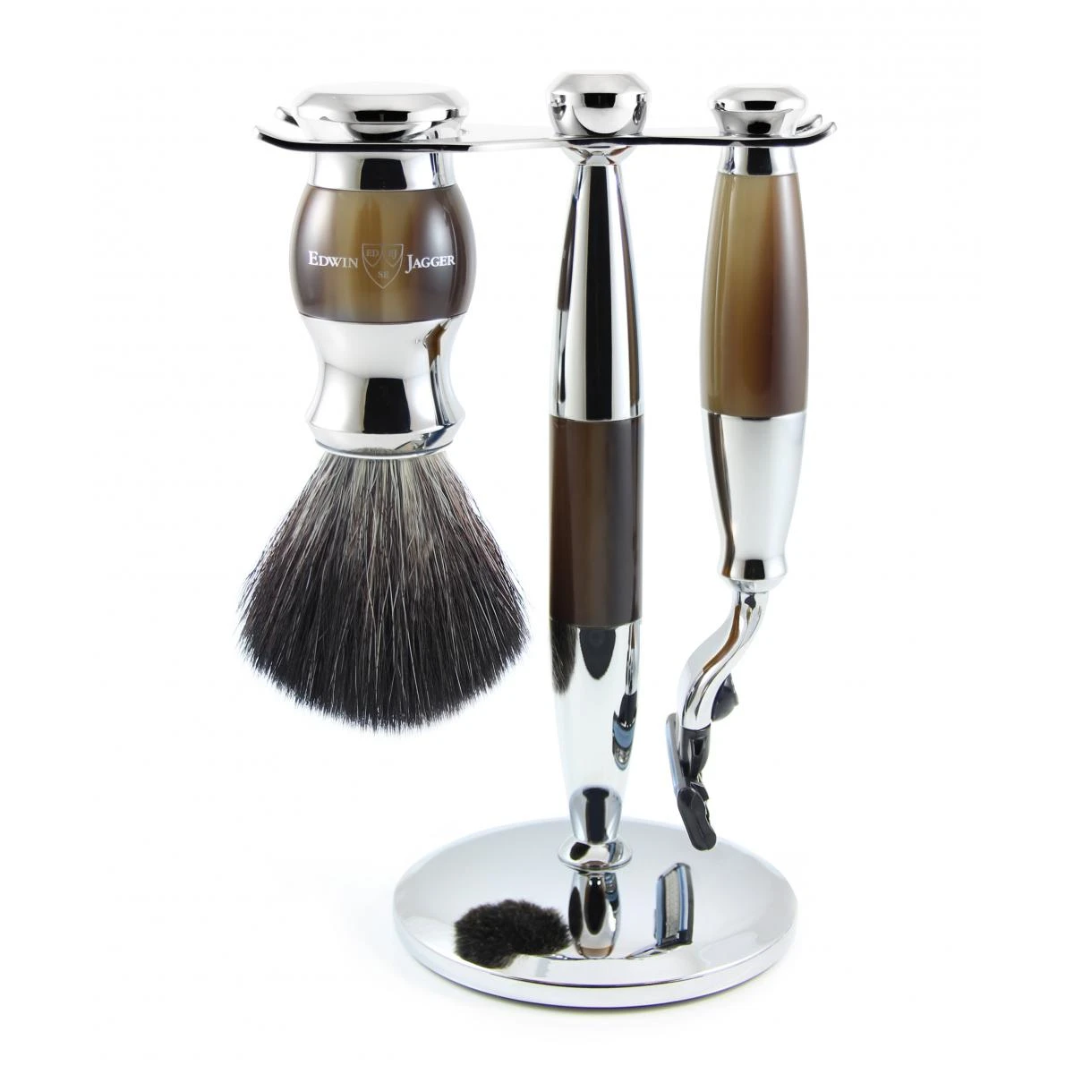 SET DE RASAGE 3 PIECES NOIR ET CHROME - EDWIN JAGGER 3 SET DE RASAGE 3 PIECES NOIR ET CHROME - EDWIN JAGGER