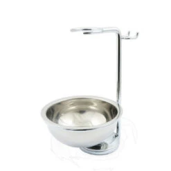 Support Pour Rasoir Blaireau Et Bol à Savon Chromé
