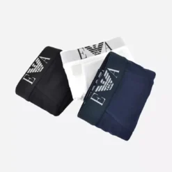 Lot De 3 Boxers En Coton Stretch Emporio Armani - Blanc / Noir / Bleu -MenCorner Boutique emporio armani underwear lot de 3 boxers en coton stretch 3177998 2 1140x1140