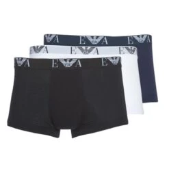 Lot De 3 Boxers En Coton Stretch Emporio Armani - Blanc / Noir / Bleu -MenCorner Boutique emporio armani underwear lot de 3 calecons 3177998 1200x1200
