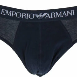 PACK ECONOMIQUE DE 2 SLIPS - Pur Coton Bleu Marine -MenCorner Boutique emporio armani underwear pack economique de 2 slips pur coton bleu marine 3436766 4 1140x1140