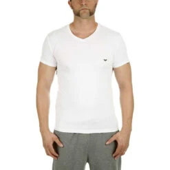 T-Shirt V-Neck - Coton Blanc