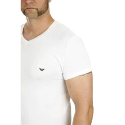 T-Shirt V-Neck - Coton Blanc -MenCorner Boutique emporio armani underwear t shirt v neck coton blanc 3436744 4 1140x1140