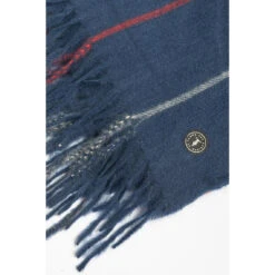 LE TEMPS DES CERISES Echarpe Rosim à Carreaux Bleu Marine Et Rouge