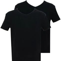 PACK 2 T-SHIRTS HERO COL V COTON - LOGO DISCRET Noir