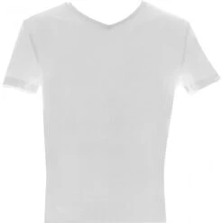 T-SHIRT HERO COL V COTON - LOGO DISCRET Blanc