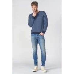 LE TEMPS DES CERISES Jeans Rocken 900/3 Tapered Arqué Destroy Bleu N°3
