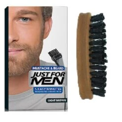 PACK COLORATION BARBE CHATAIN CLAIR ET BROSSE À BARBE - Couleur Naturelle