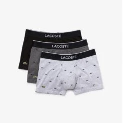 Lot De 3 Boxers Logotes Ceinture Elastique Noir - Lacoste Underwear