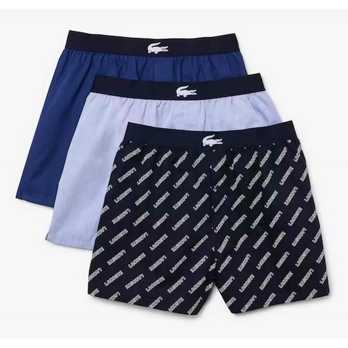 Pack De 3 Caleçons - Bleu Lacoste Underwear 3 Pack De 3 Caleçons - Bleu Lacoste Underwear