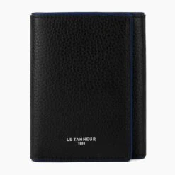 Porte Cartes/billets 3 Volets Augustin Le Tanneur Maroquinerie Noir / Lebleu