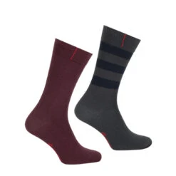 Lot De 2 Paires De Chaussettes Mi-hautes Conton Peigné Homme Fait En France