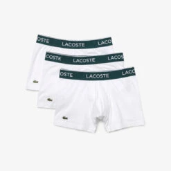 Lot De 3 Boxers Logotes Ceinture Elastique - Blanc