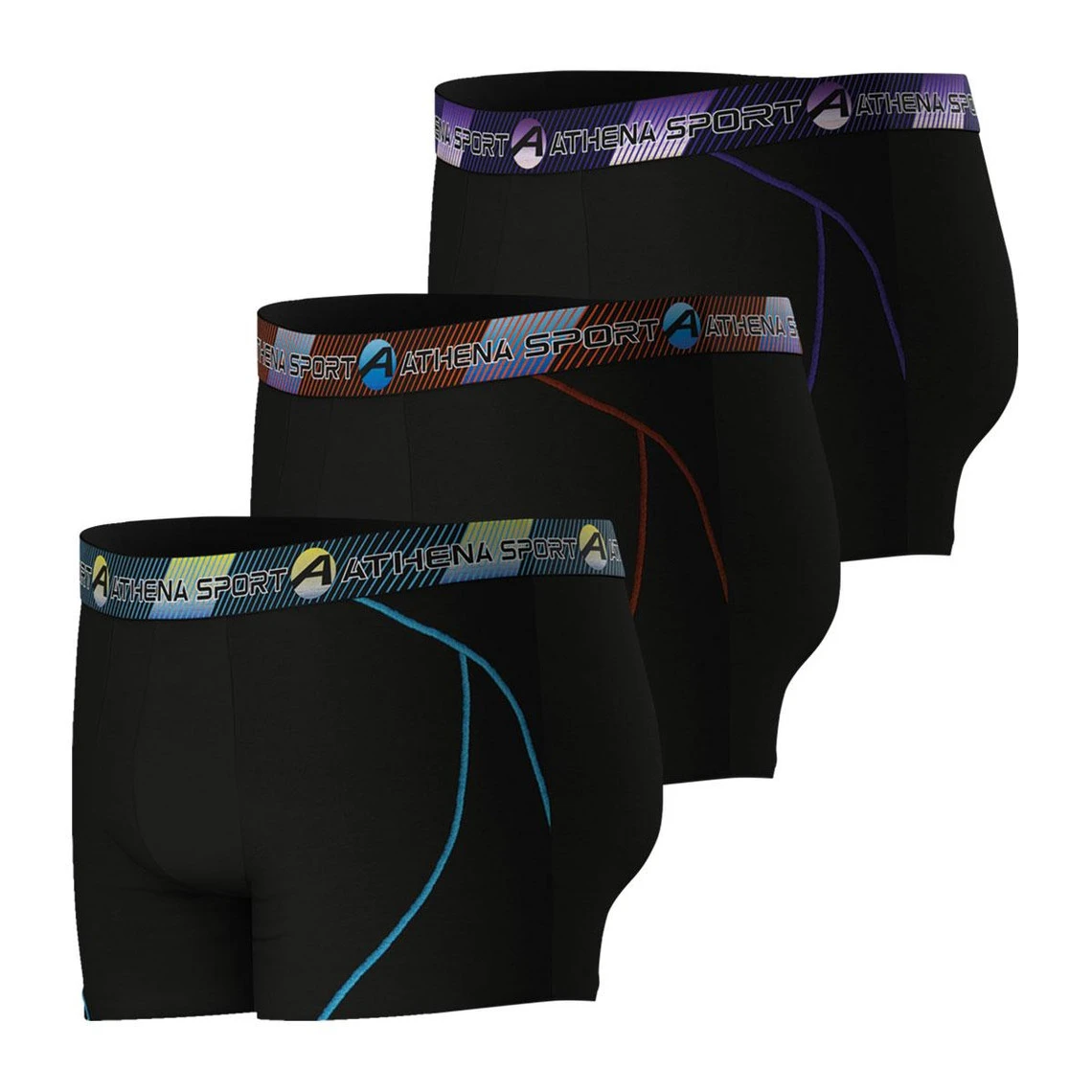 Athena Lot De 3 Boxers Longs Homme - Noir 5 Athena Lot De 3 Boxers Longs Homme - Noir – Image 3