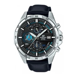 Montre Casio Edifice EFR-556L-1AVUEF - Montre Chronographe Cuir Noire Homme