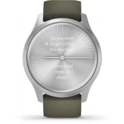 Montre Connectée Garmin Vivomove Style 010-02240-01 Silver/Moss - Bracelet Silicone Vert