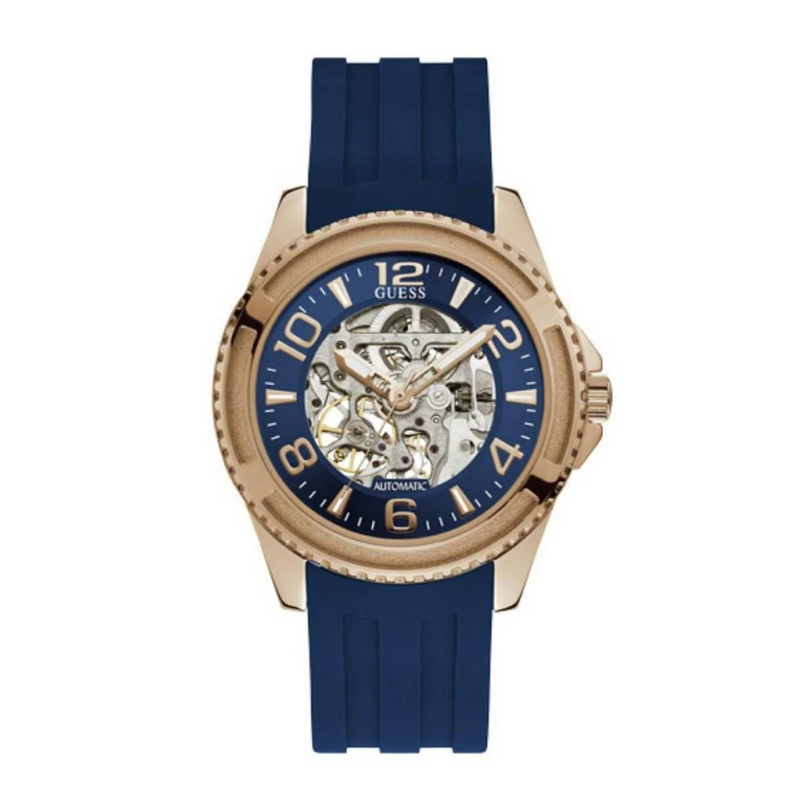 Montre Guess Elite W1268G3 - Montre Automatique Boitier Or Rose Cadran Bleu Homme 3 Montre Guess Elite W1268G3 - Montre Automatique Boitier Or Rose Cadran Bleu Homme
