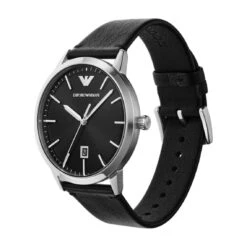 Emporio Armani Montre Homme ARMANI AR80064SET - Bracelet Cuir Noire -MenCorner Boutique montre homme armani ar80064set bracelet cuir noire ar80064set 7 1140x1140