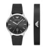 Emporio Armani Montre Homme ARMANI AR80064SET - Bracelet Cuir Noire