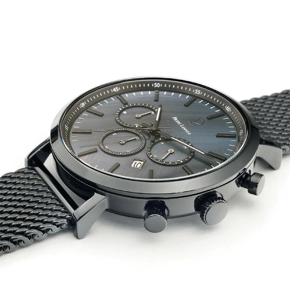 Montre Homme Baron 220H439 Cadran Noir Bracelet Acier Milanais Noir 4 Montre Homme Baron 220H439 Cadran Noir Bracelet Acier Milanais Noir – Image 2