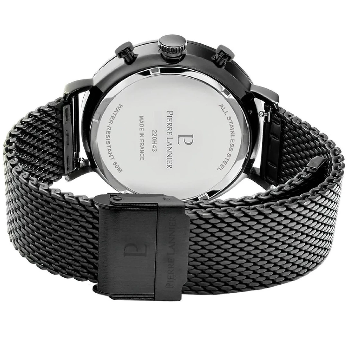 Montre Homme Baron 220H439 Cadran Noir Bracelet Acier Milanais Noir 6 Montre Homme Baron 220H439 Cadran Noir Bracelet Acier Milanais Noir – Image 4