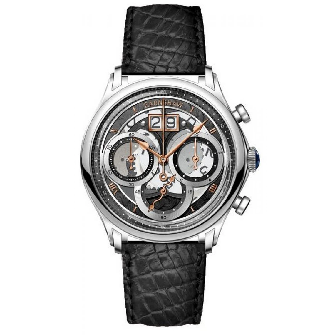 Montre Homme EARNSHAW ES-8260-02 - Bracelet Cuir Noir 3 Montre Homme EARNSHAW ES-8260-02 - Bracelet Cuir Noir