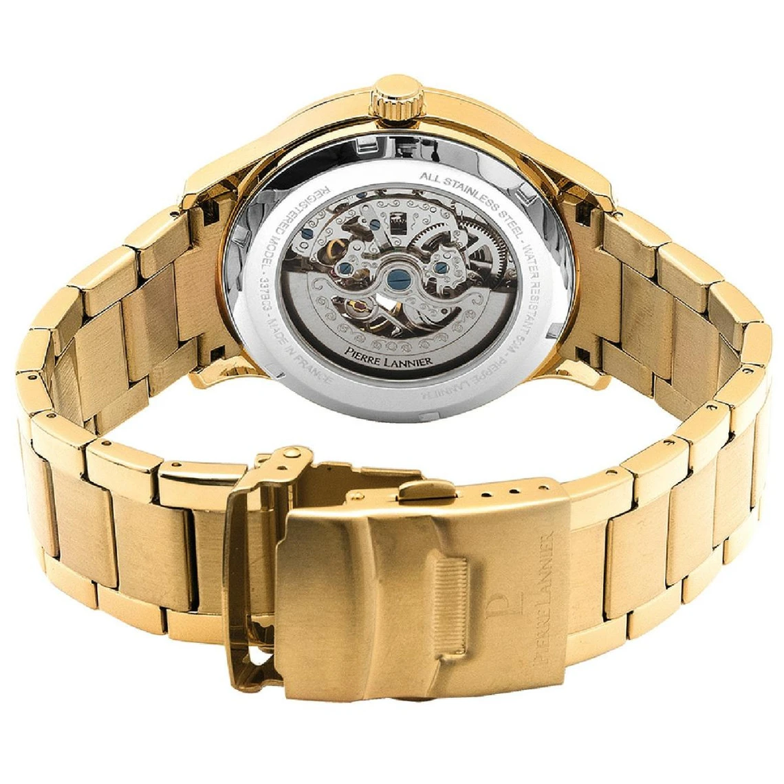 Montre Homme Fleuret 337B032 Cadran Noir Bracelet Acier Doré 6 Montre Homme Fleuret 337B032 Cadran Noir Bracelet Acier Doré – Image 4