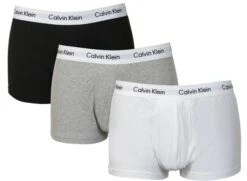 CALVIN KLEIN UNDERWEAR PACK 3 BOXERS COTON STRETCH - Ceinture Logotée Blanc / Noir / Gris