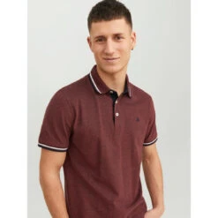 Jack & Jones Polo Manches Courtes Rouge Foncé -MenCorner Boutique polo manches courtes rouge fonce 3547086 3 1140x1140
