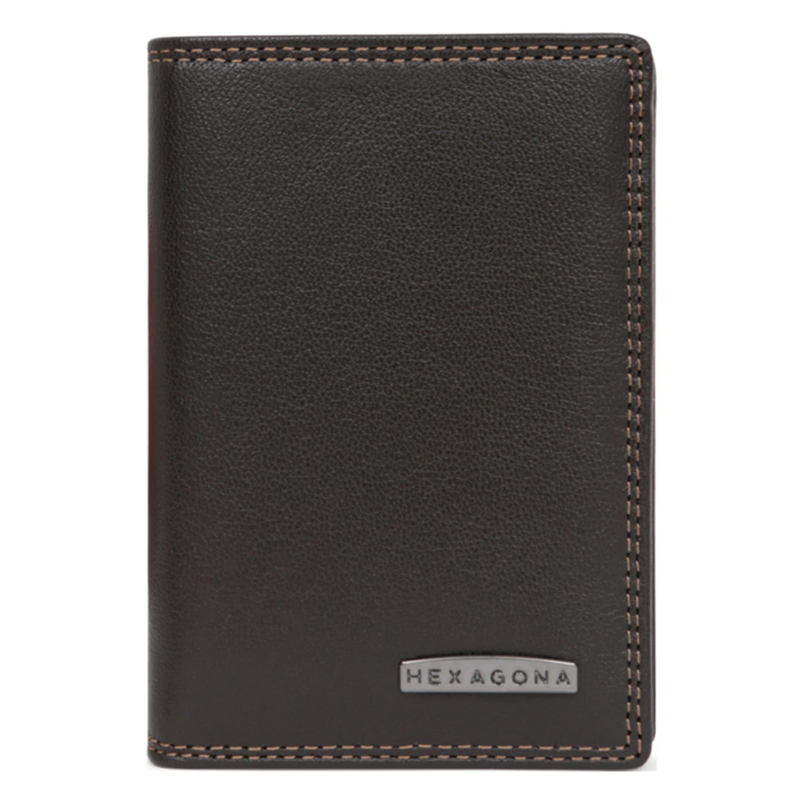 Hexagona Porte-cartes - 1 Volet - Stop RFID - Cuir De Vachette - Marron Foncé - Sensation 3 Hexagona Porte-cartes - 1 Volet - Stop RFID - Cuir De Vachette - Marron Foncé - Sensation