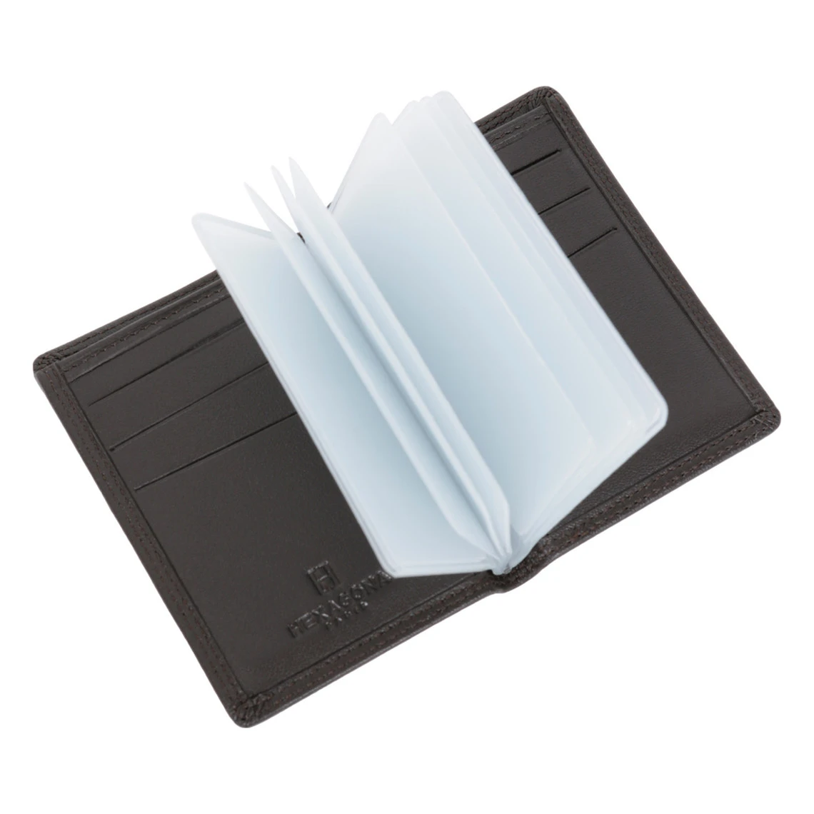 Hexagona Porte-cartes - 1 Volet - Stop RFID - Cuir De Vachette - Marron Foncé - Sensation 6 Hexagona Porte-cartes - 1 Volet - Stop RFID - Cuir De Vachette - Marron Foncé - Sensation – Image 4