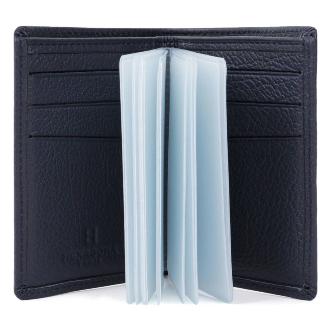 Hexagona Porte-cartes - 1 Volet - Stop RFID - Cuir De Vachette - Marine - Encore 3 Hexagona Porte-cartes - 1 Volet - Stop RFID - Cuir De Vachette - Marine - Encore