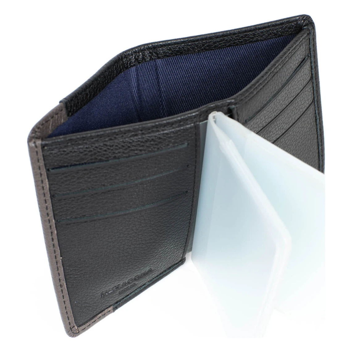 Hexagona Porte-cartes - 1 Volet - Stop RFID - Cuir De Vachette - Noir/Taupe - Duo 7 Hexagona Porte-cartes - 1 Volet - Stop RFID - Cuir De Vachette - Noir/Taupe - Duo – Image 5