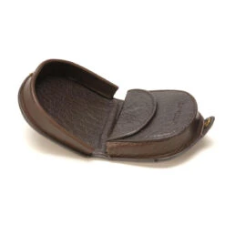 Porte-monnaie Cuvette Femme Cuir Marron Chocolat