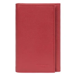 Hexagona Porte-papiers - 3 Volets - Cuir De Vachette - Rouge Foncé - Confort