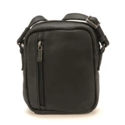 Sac Bandoulière Arthur & Aston - Cuir Noir Zippé Noir -MenCorner Boutique porte travers 1275297 3 1200x1200