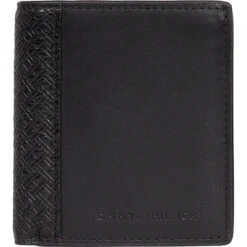 Portefeuille à 3 Volets En Cuir Véritable Noir