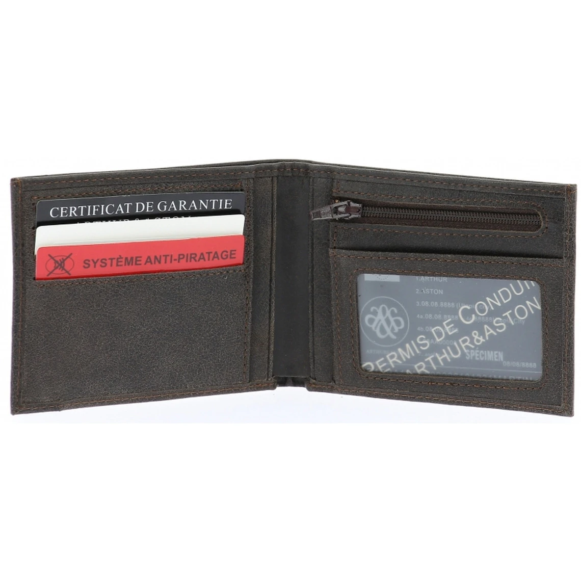 Portefeuille Cuir Vachette - Doublure Coton Marron Foncé 4 Portefeuille Cuir Vachette - Doublure Coton Marron Foncé – Image 2