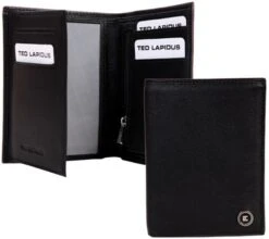 PORTEFEUILLE VERTICAL - CUIR NOIR - 3 VOLETS Noir