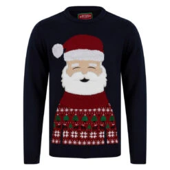 Pull De Noel Homme Bleu