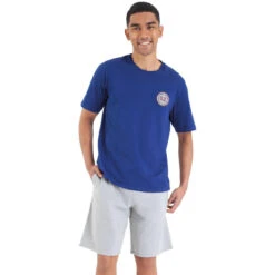 Athena Pyjama Court Col Rond Homme Molletonné