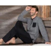 Pyjama Homme Gris Chiné DODO HOMEWEAR-noir
