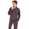 Pyjama Long Col Ouvert Homme Interlock