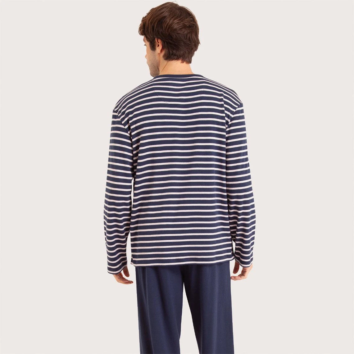 Pyjama Long Col T Homme Coton Interlock 5 Pyjama Long Col T Homme Coton Interlock – Image 3