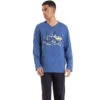 Athena Pyjama Long Col V Homme Nightwear