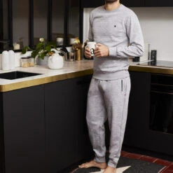 Pyjama Long Homme En Coton - Gris Chiné 7 Pyjama Long Homme En Coton - Gris Chiné -MenCorner Boutique pyjama long homme 3397484 2 1140x1140