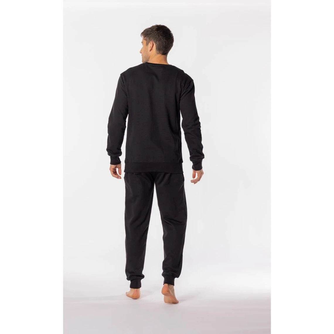 Pyjama Long Homme Noir Logoté 4 Pyjama Long Homme Noir Logoté – Image 2