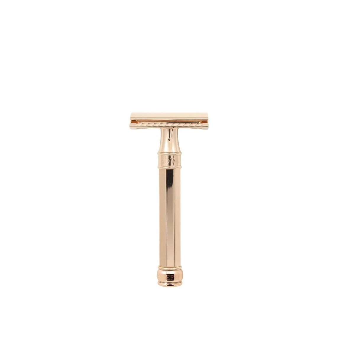 Rasoir De Sûreté à Double Tranchant Avec Manche Octogonal En Plaqué Or Rose Et Lame Plume 3 Rasoir De Sûreté à Double Tranchant Avec Manche Octogonal En Plaqué Or Rose Et Lame Plume
