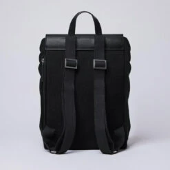 Sandqvist Sac à Dos ALVA - Noir Et Cuir Noir -MenCorner Boutique sac a dos alva noir et cuir noir sqa503 3 1140x1140